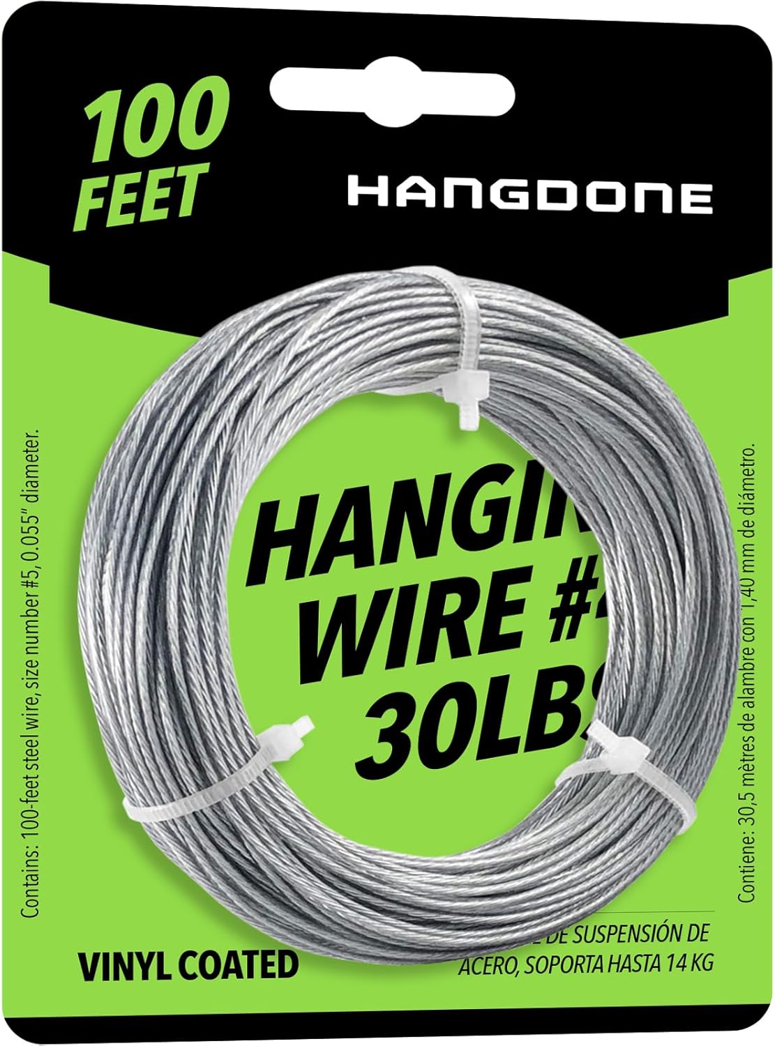 Coated Picture Hanging Wire #4 30lbs 100-Feet, Flexible Steel Wire 16 Gauge for Hang Up Frame/Painting and Mirror