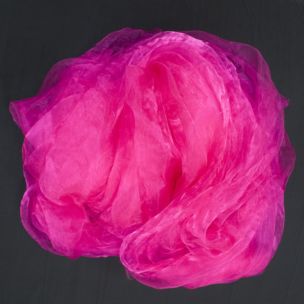 Two-Tone Iridescent Holographic Organza Fabric - 11 Yards by The Yard | Lightweight Sheer Tulle | for Wedding Dresses, Party Decor, DIY Crafts, Shiny Backdrops(ICY Shimmery Magenta)