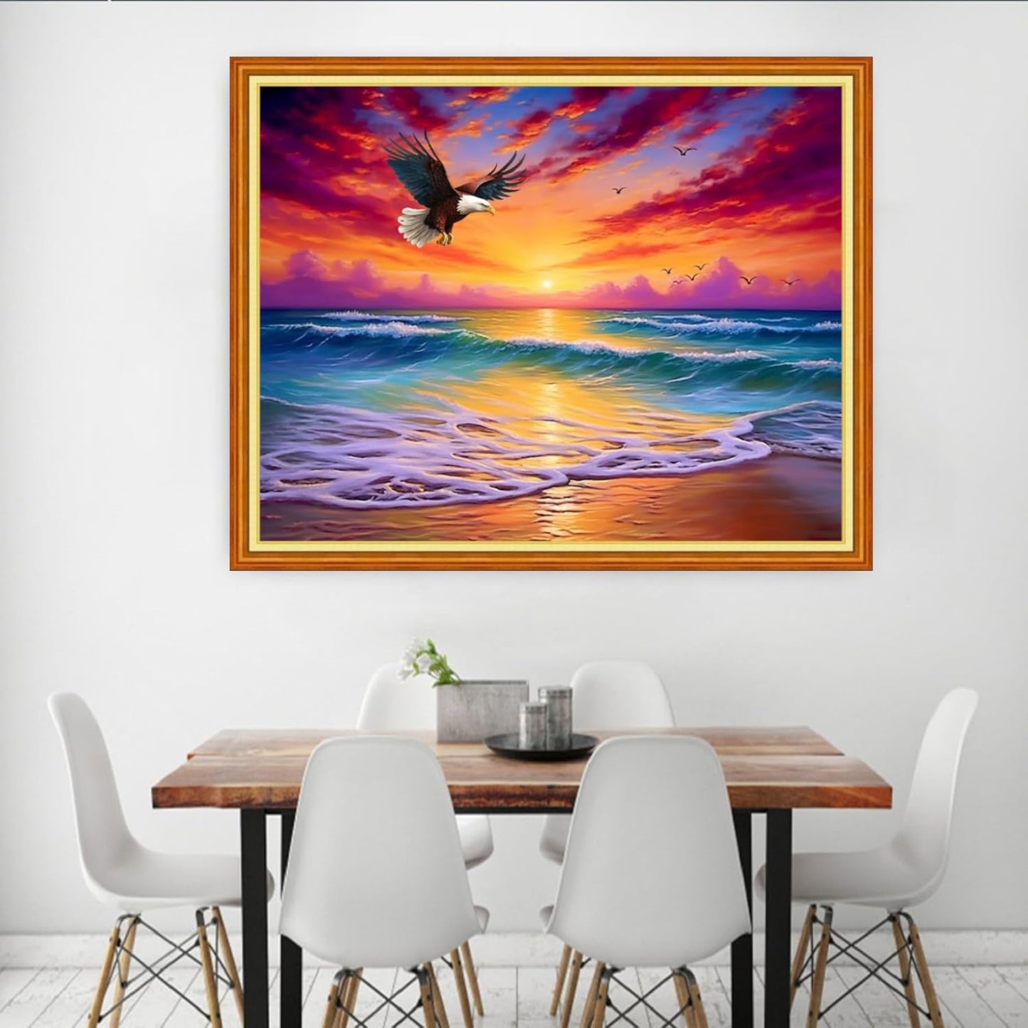 Dooxvey Cross Stitch Kits for Adults Beginners,Full Range of Cross-Stitch Stamped Kits Needlepoint Kits for Beginners Embroidery Kits 11CT Cross Stitch Patterns-Sunrise by The Seaside 16x20 inch