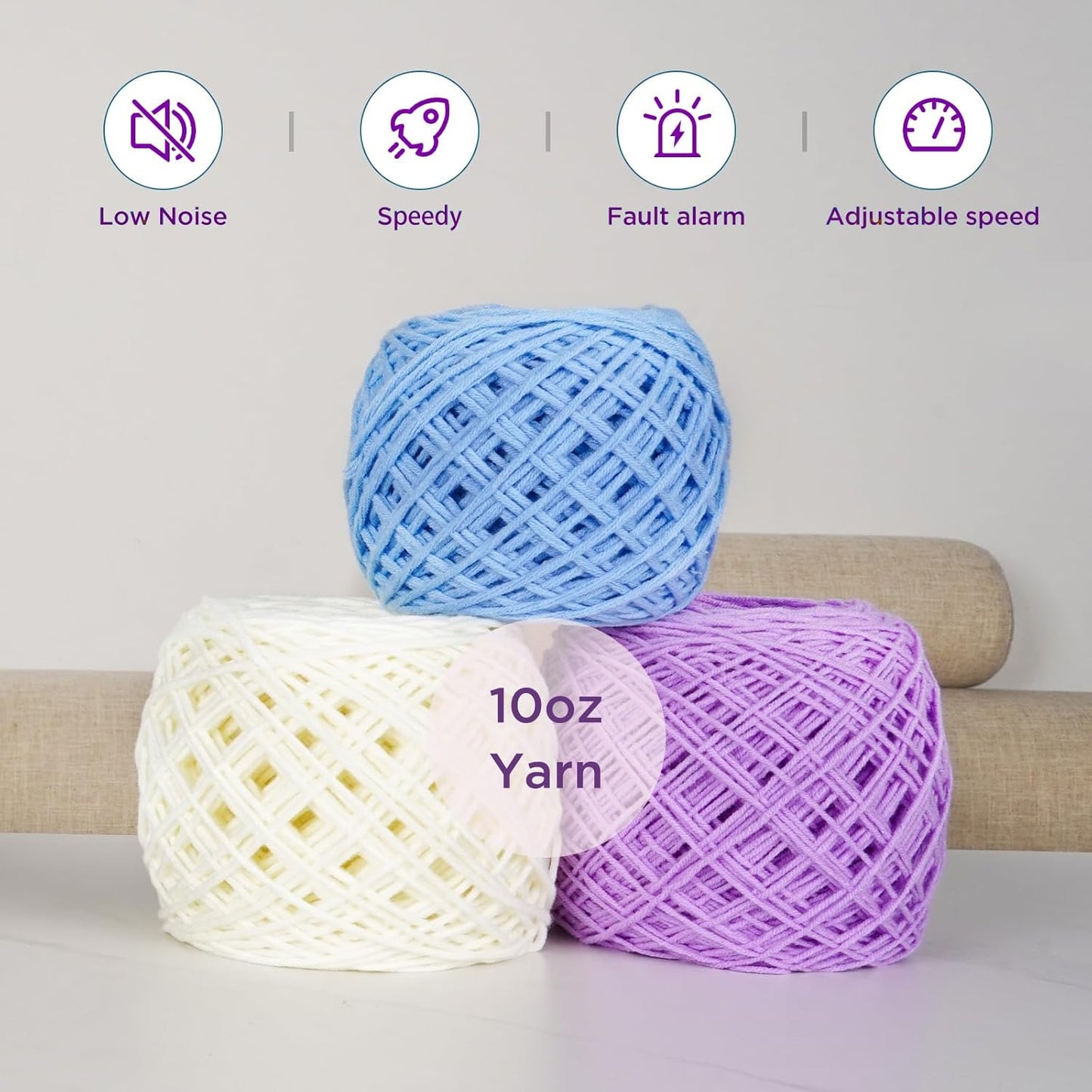 Electric Yarn Winder for Crocheting - Large Capacity Yarn Ball Winder for Knitting, Adjustable Yarn Ball Tension,Stepless Speed, Good Helper for Knitting Lovers, Purple