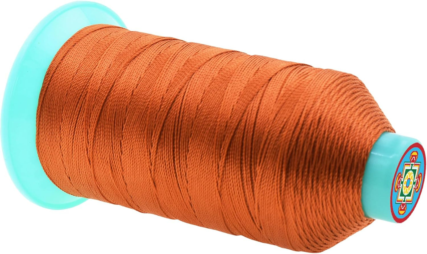 Mandala Crafts Bonded Nylon Thread Burnt Orange Heavy Duty Sewing Threads - 800 YDs Size 277 840D T270 Tex 270 Thread for Leather Jeans Weaving Outdoor Marine Upholstery Threads