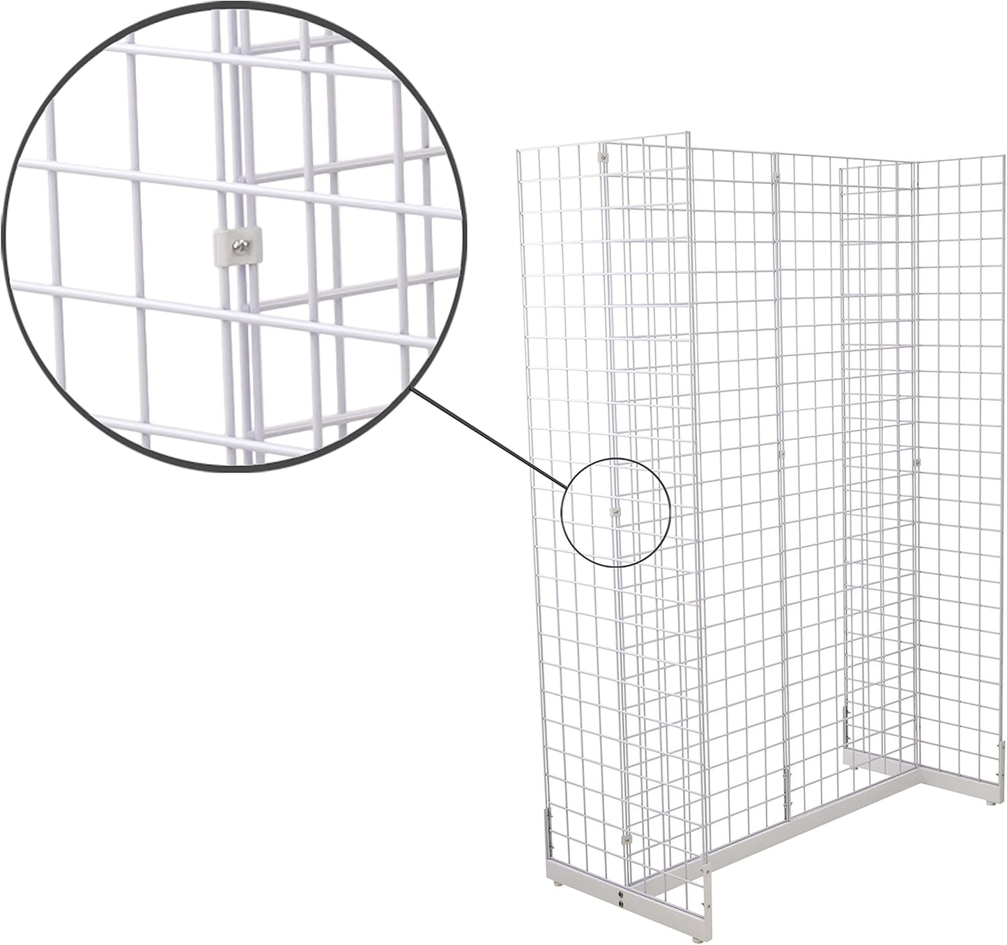 Gridwall Joining Clip Connectors for Grid Panels, Powder-Coated or Chrome Plated Steel (Quantity 20) (20, Black)