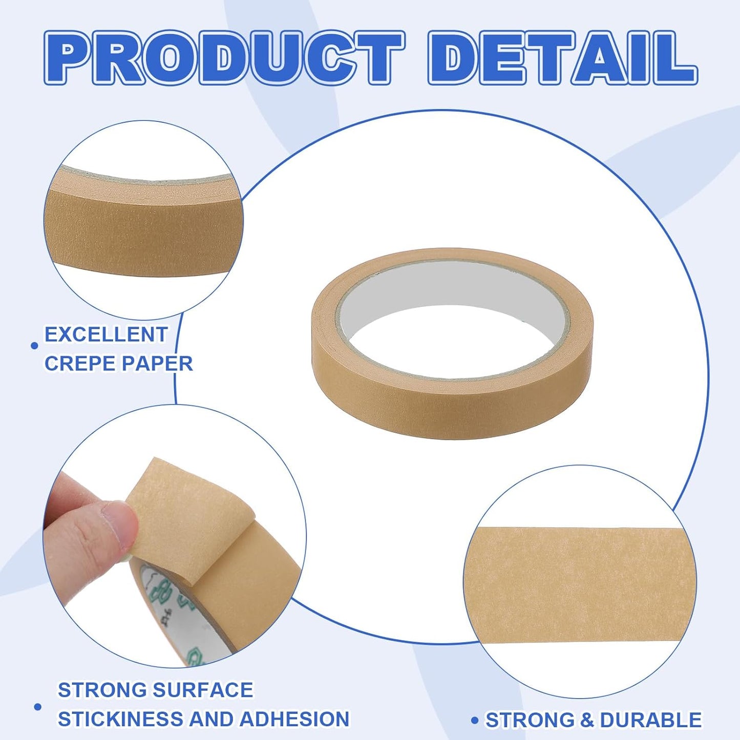 MECCANIXITY Masking Tape 0.7 Inch x 21 Yard Painter's Tape Brown Paint Tapes for DIY Crafts Arts Drawing Decoration Labeling Car Painting Artist Teachers, Pack of 6