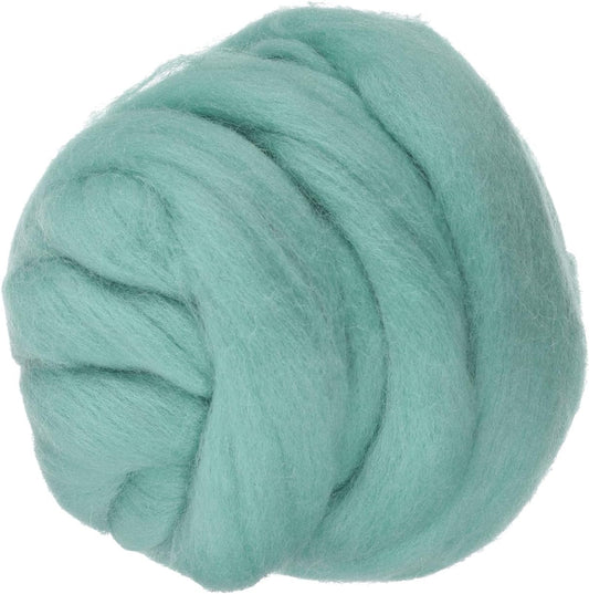 PATIKIL Wool Roving Yarn, 150G/5.3OZ Soft Felting Wool Pure Chunky Roving Yarn Bulk for Needle Felting Knitting Blanket Spinning Weaving DIY Craft, Green