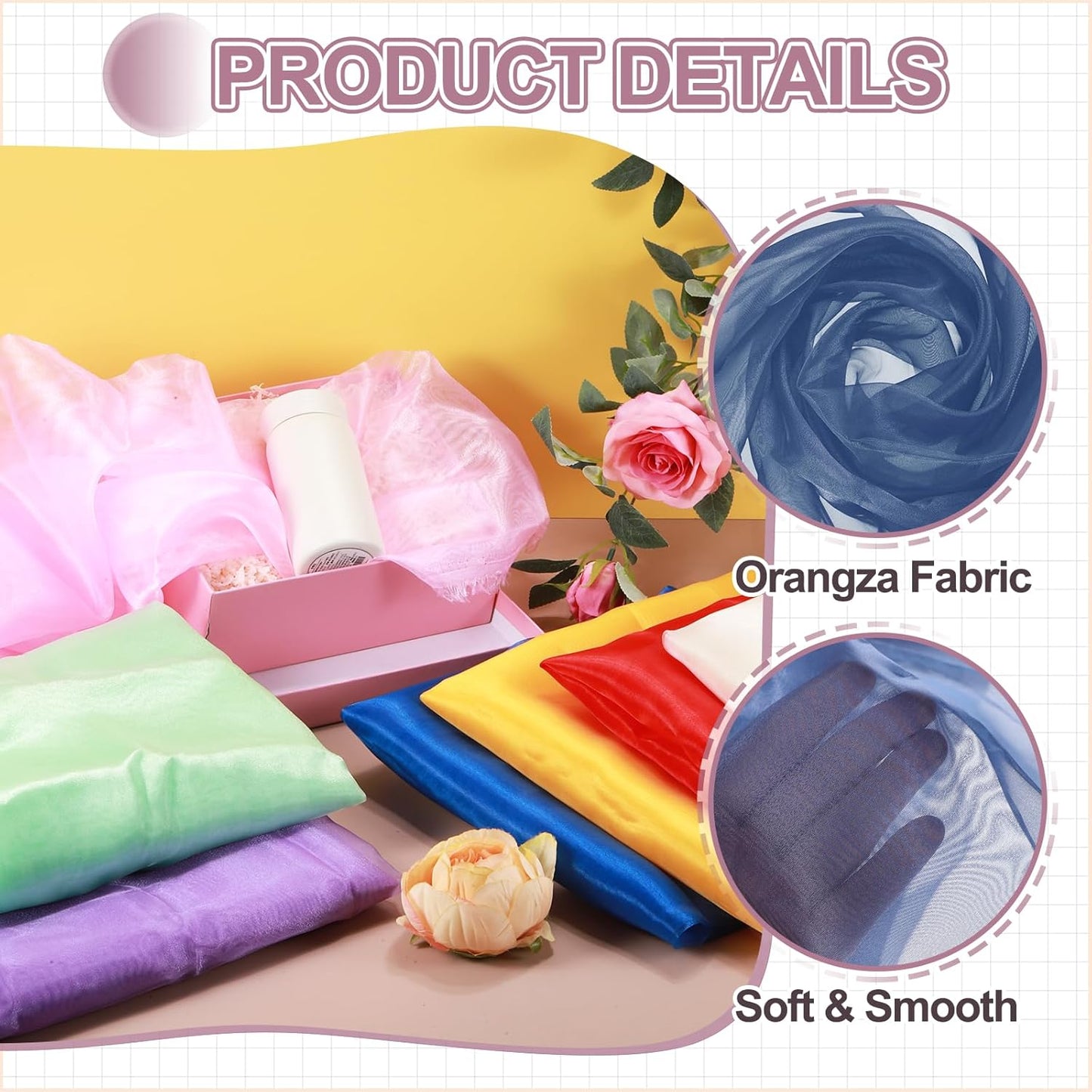 MECCANIXITY Iridescent Sheer Organza Fabric, 10 Yards x 59 Inches Solid Holographic Shiny Fabric Organza Cloth for Wedding, Curtains, Costume, Photo Background, Navy Blue