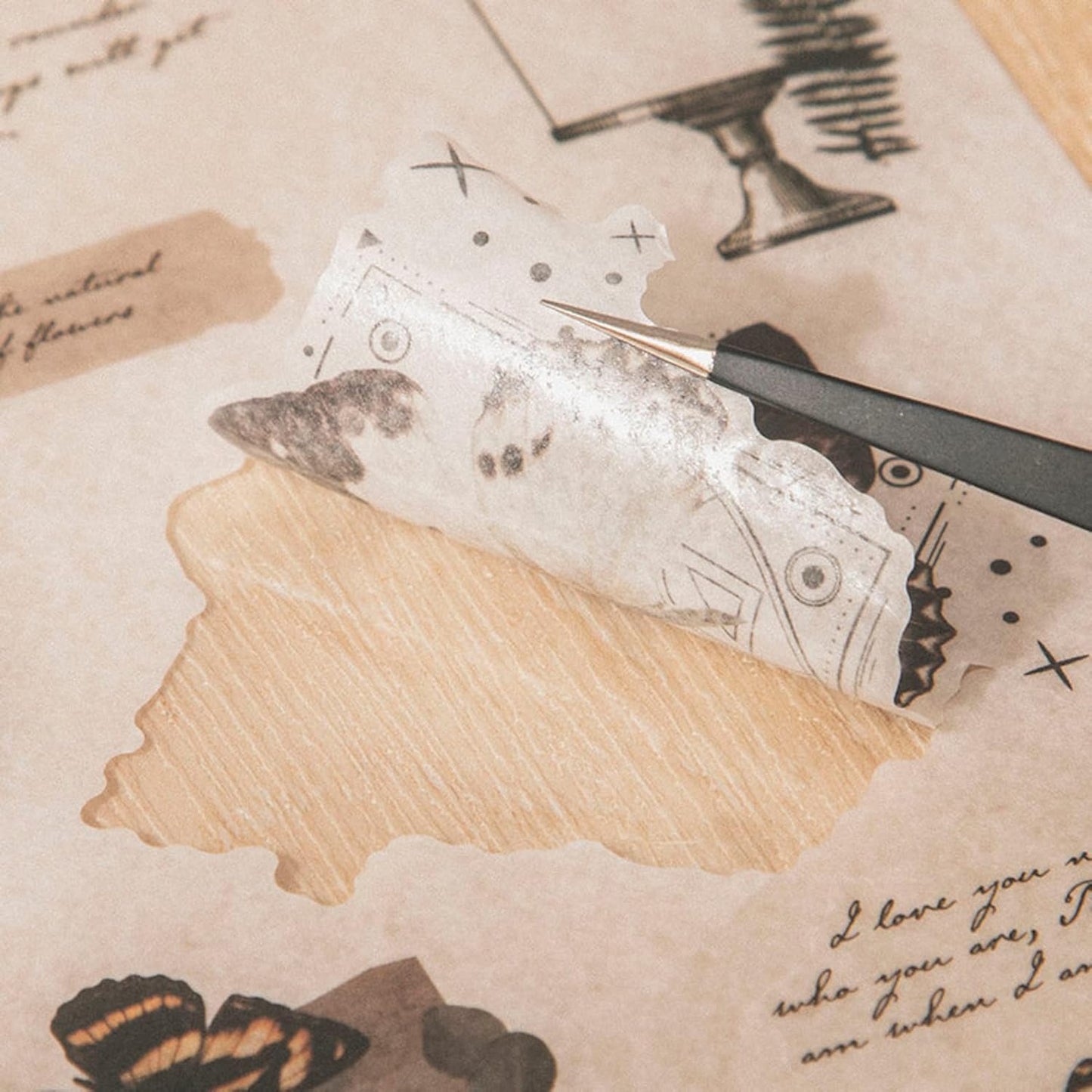 Printable Washi Sticker Paper for Inkjet & Laser Printers, 8.5x11 Inch Full Sheet, 25 Sheets, Semi Transparent, Printable Washi Sticker for Scrapbooking, Bullet Diaries, Junk Journaling, Washi Tapes