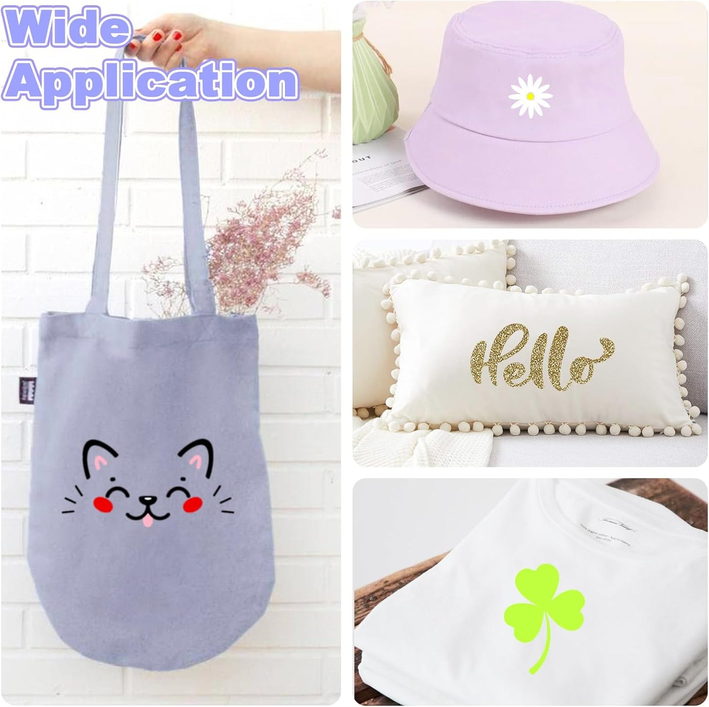 Black Glitter Heat Transfer Vinyl, 12 Pcs 12"x10" Iron-On Vinyl Sheets – Easy to Cut & Weed, No-Flake, Washable Glitter HTV, Compatible with Cricut & Silhouette – Great for DIY Summer Gifts