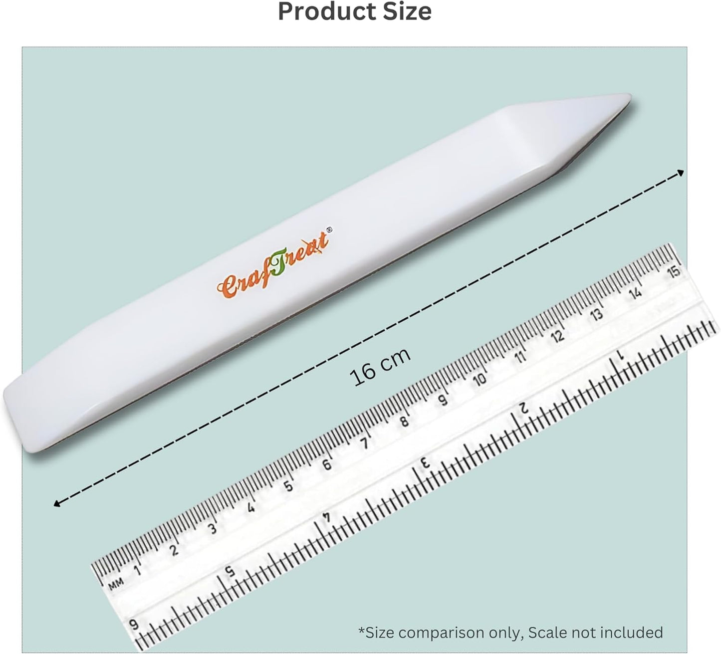 CrafTreat Teflon Bone Folder and Scoring Tool - Large Bone Folder - Paper Scorer for Paper Crafting, Bookbinding, Scrapbooking - Leather Burnishing Tool - Smooth, Ergonomic Tools (Large 1 pc)