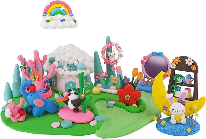 Air Dry Clay for Kids - Modeling Clay Kits, Ultra Light & Soft, Safe & Non-Toxic, 10 Boxes DIY Model Magic Clay 60 Colors with Sculpting Tools und Tutorials, Creative Art Crafts Toys Gifts Boys Girls