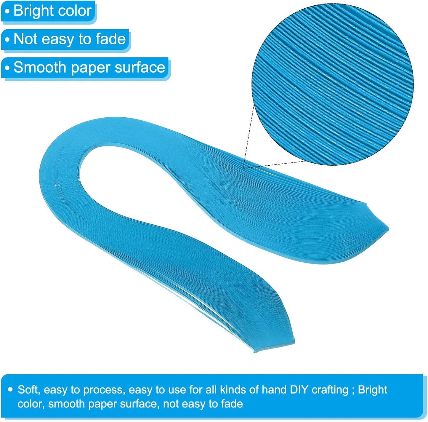 PATIKIL 600pcs Quilling Strips Paper 1/8"(3mm) 39cm Origami Paper Quilling Strip for Art DIY Hand Craft Christmas, Blue