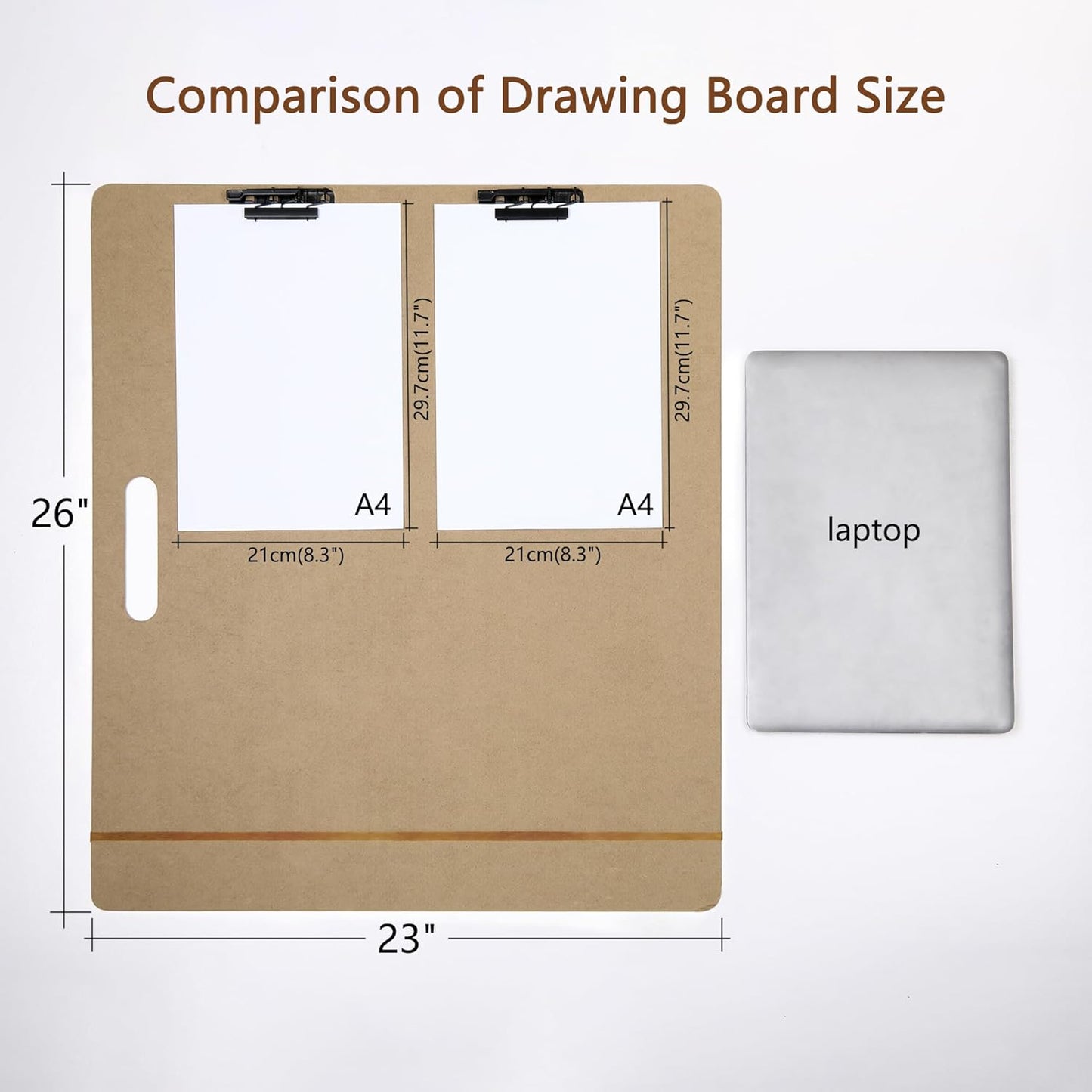 Drawing Board - 23" x 26" Sketch Board with Handle for Drafting Art - Portable Sketch Board for Class or Studio Fit in Artists Tote
