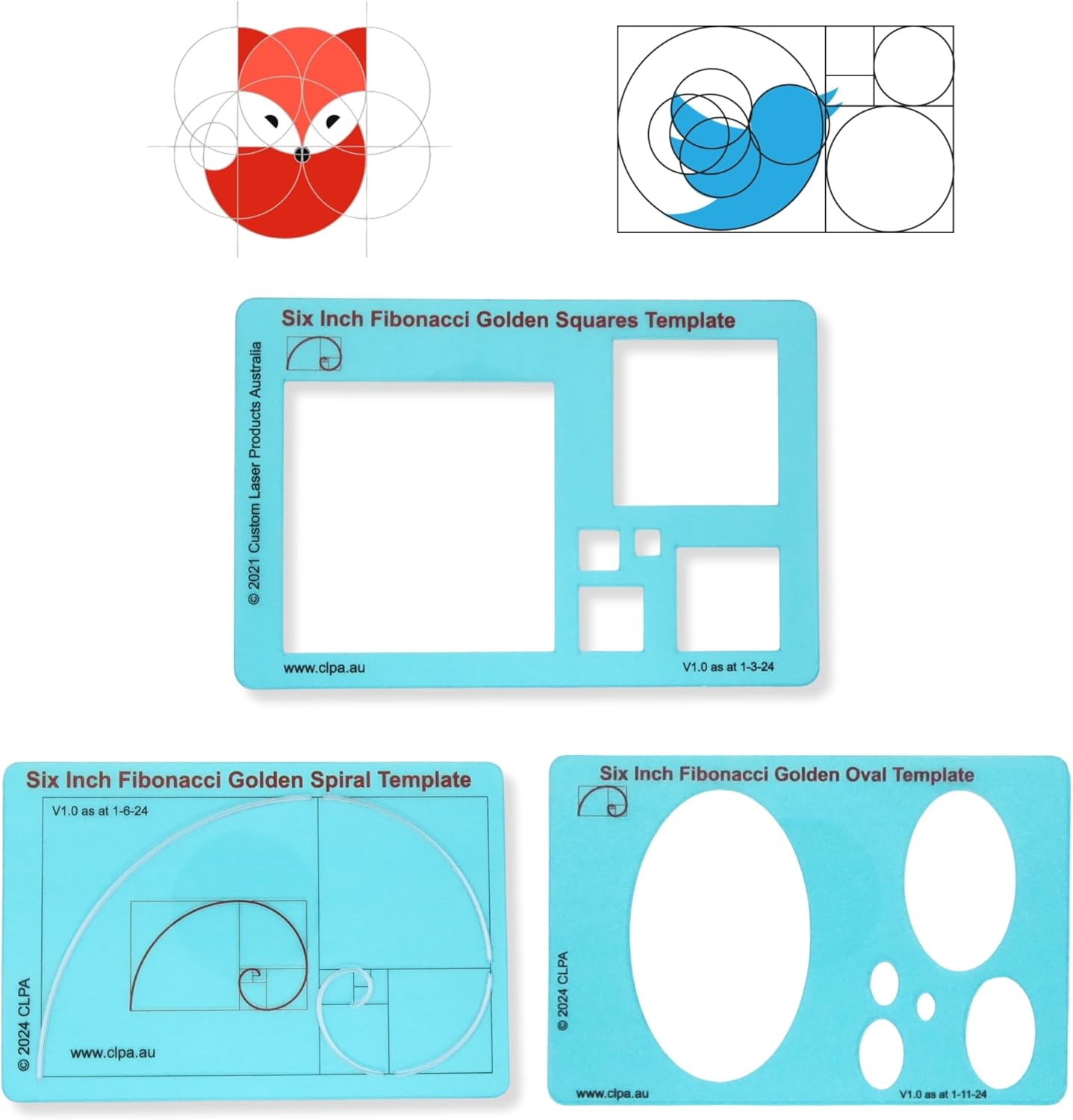 Fibonacci Drawing Templates - Full Set
