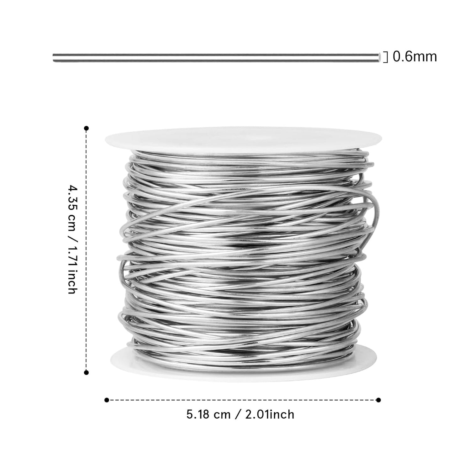 164FT Jewelry Wire 22 Gauge Tarnish-Resistant Copper Beading Wires Roll Bulk for DIY Crafts Jewelry Making, Silver Wire