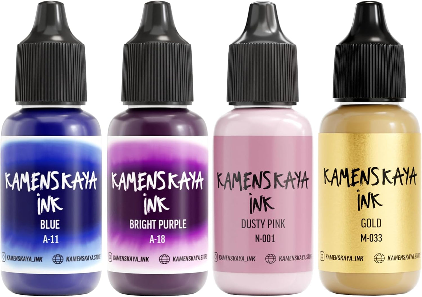 Alcohol Ink Set #8: Matched Color Combination of Alcohol Inks, 4 pcs. 0.51 fl oz (15 ml) Each