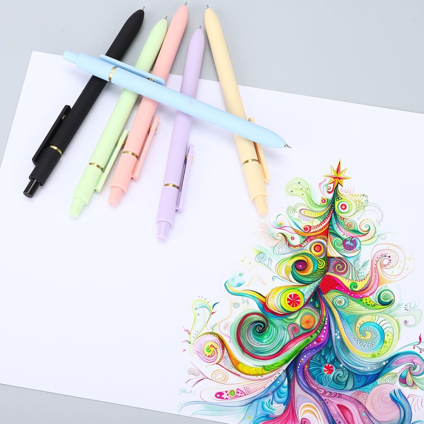 Ddaowanx Colorful Gel Pens, 0.5mm Fine Point Retractable,Colored Pens for Journaling and Sketching, Teacher Must Haves,Teacher School Supplies, Gifts for Nurse ﻿(12Pcs-Aesthetic+Vintage Colors)