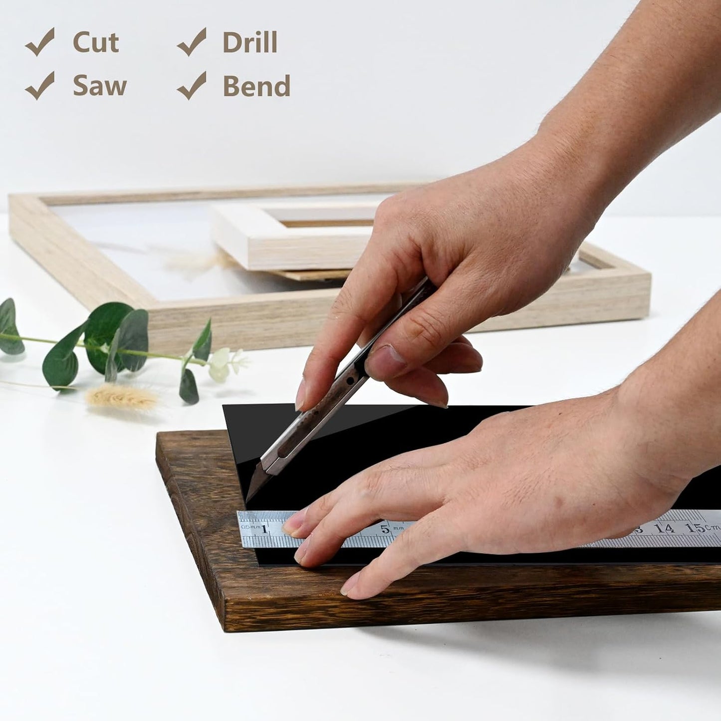 Egofine 8" x 10" Black Plexiglass Sheets 20 Pack 0.04 Inch Cast Acrylic Sheet Thick for DIY Craft Projects, Painting, Photography, Sign, Display Stand, Home Decor, Easy to Cut