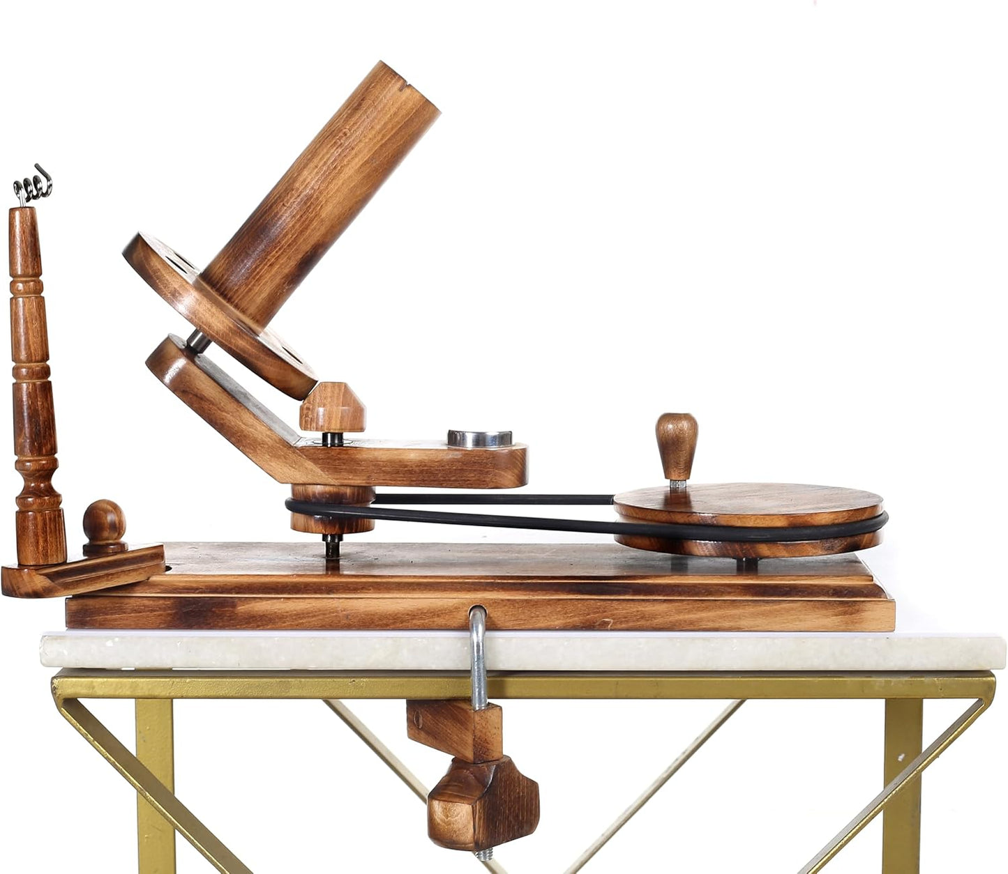 Wooden Yarn Ball Winder – Hand Crank Beechwood Swift for 8–10 oz Skeins – Wool Yarn Winder for Knitting, Crochet Thread & Crafting (Antique Ball Winder)