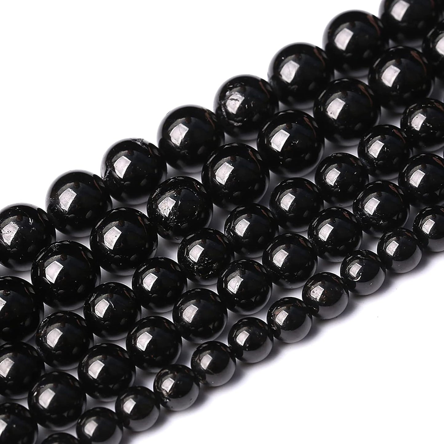90pcs 4mm AAAA Natural Black Tourmaline Gemstone Beads Round Loose Beads for Jewelry Making DIY Bracelet Necklace(Black Tourmaline, 4mm)