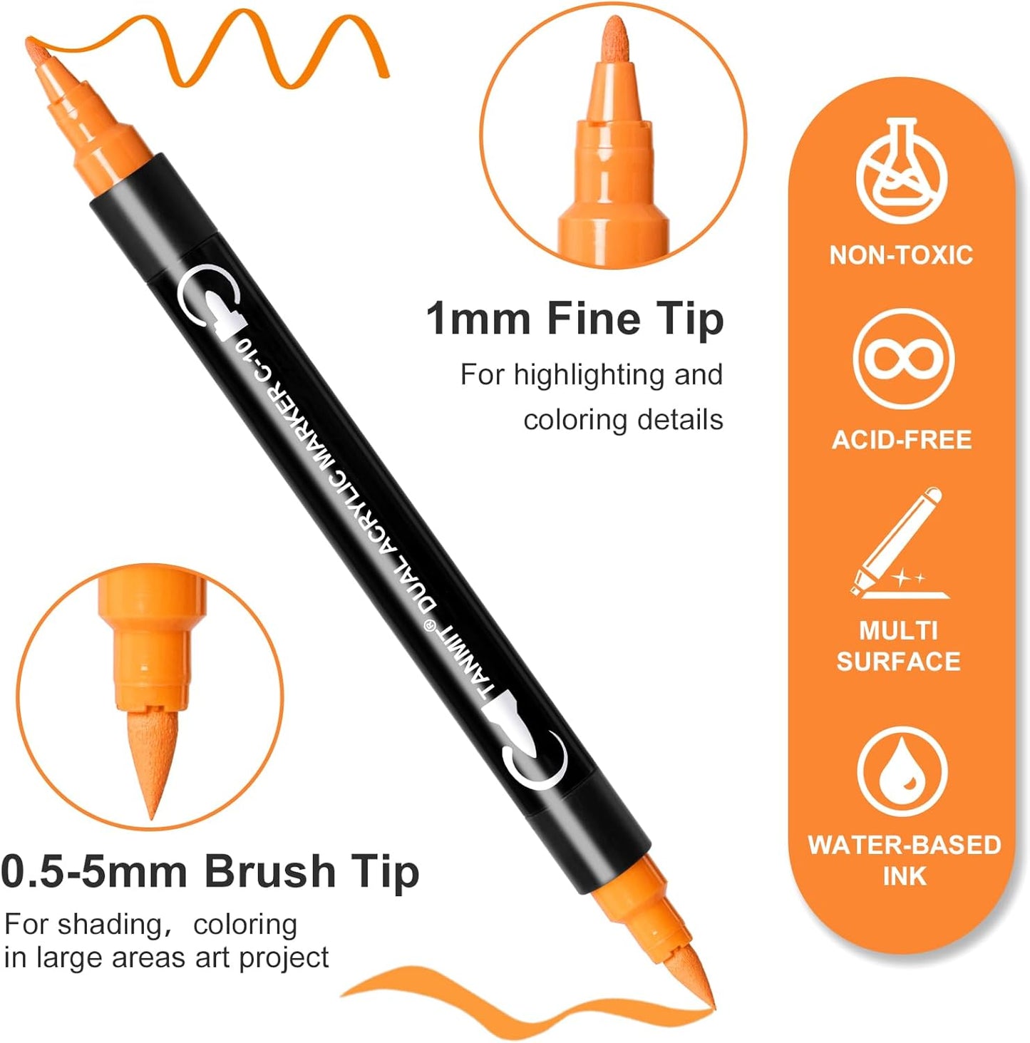 80 Colors Acrylic Paint Pens, Dual Tip Acrylic Paint Markers with Brush Tip and Fine Tip, Acrylic Pens for Rock Painting, Wood, Canvas, Stone, Glass, Ceramic,DIY Crafts Making Art Supplies