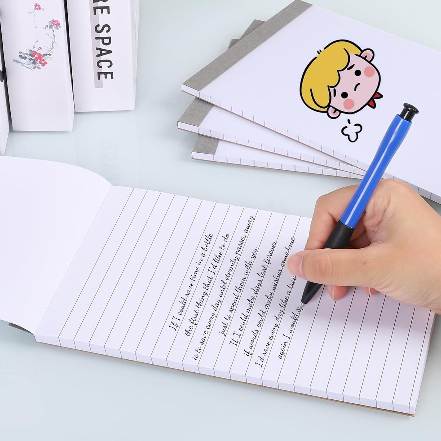 12 Pack Waterproof Cover Memo Pads 5.5" x 8.5" Lined Note Pads Writing Pads (51 Sheets Each Pad, Double Side Printed)