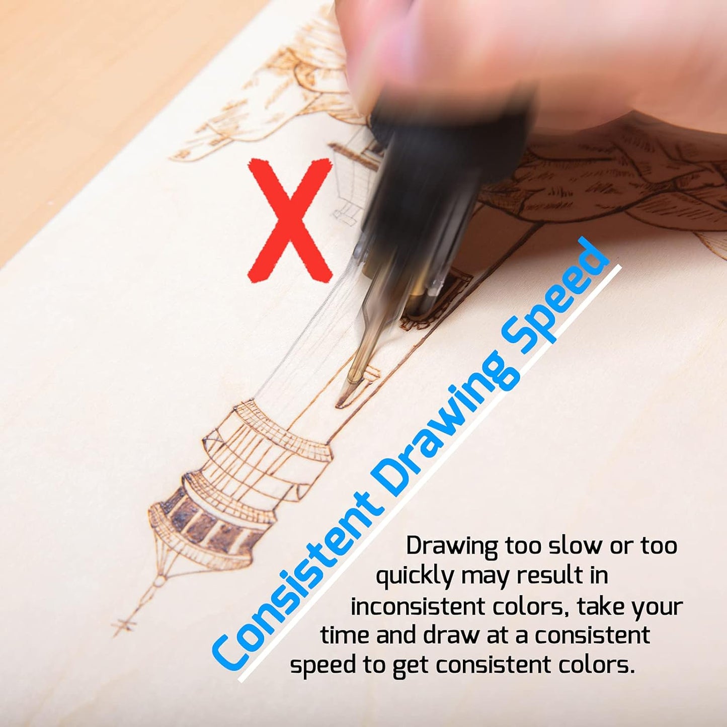 WEP 939D-II 2-IN-1 Wood Burning Kit 86-IN-1 with 51 Solid Points and 20 Wire Nibs Wood Burner with 2 Letter Number Stencils, 2 Unfinished Wood, 1 Pen Holder, Burning Tool