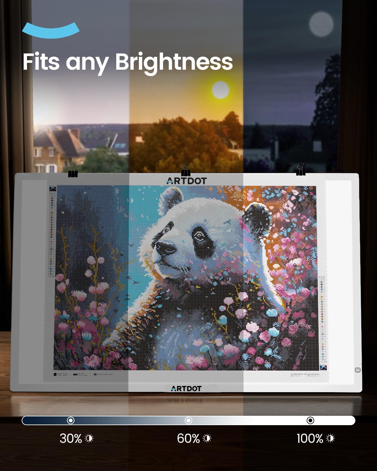 ARTDOT A1 Large LED Light Pad for Diamond Painting AC Powered Light Board Kit Adjustable Brightness Light Box Drawing for 5D Diamond Painting Kits