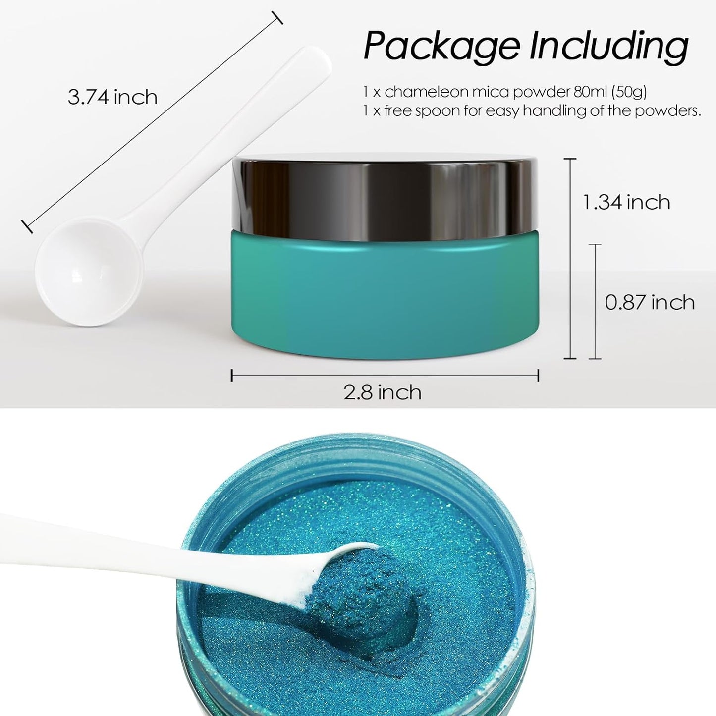 Ceya Highly Chameleon Mica Powder, 1.8oz/ 50g Mountain God Chrome Powder, Cosmetic Grade Pearlescent Effect Color Shift Pigment for Epoxy Resin, Makeup, Nail Polish, Soap Dye, Candle Making, Slime