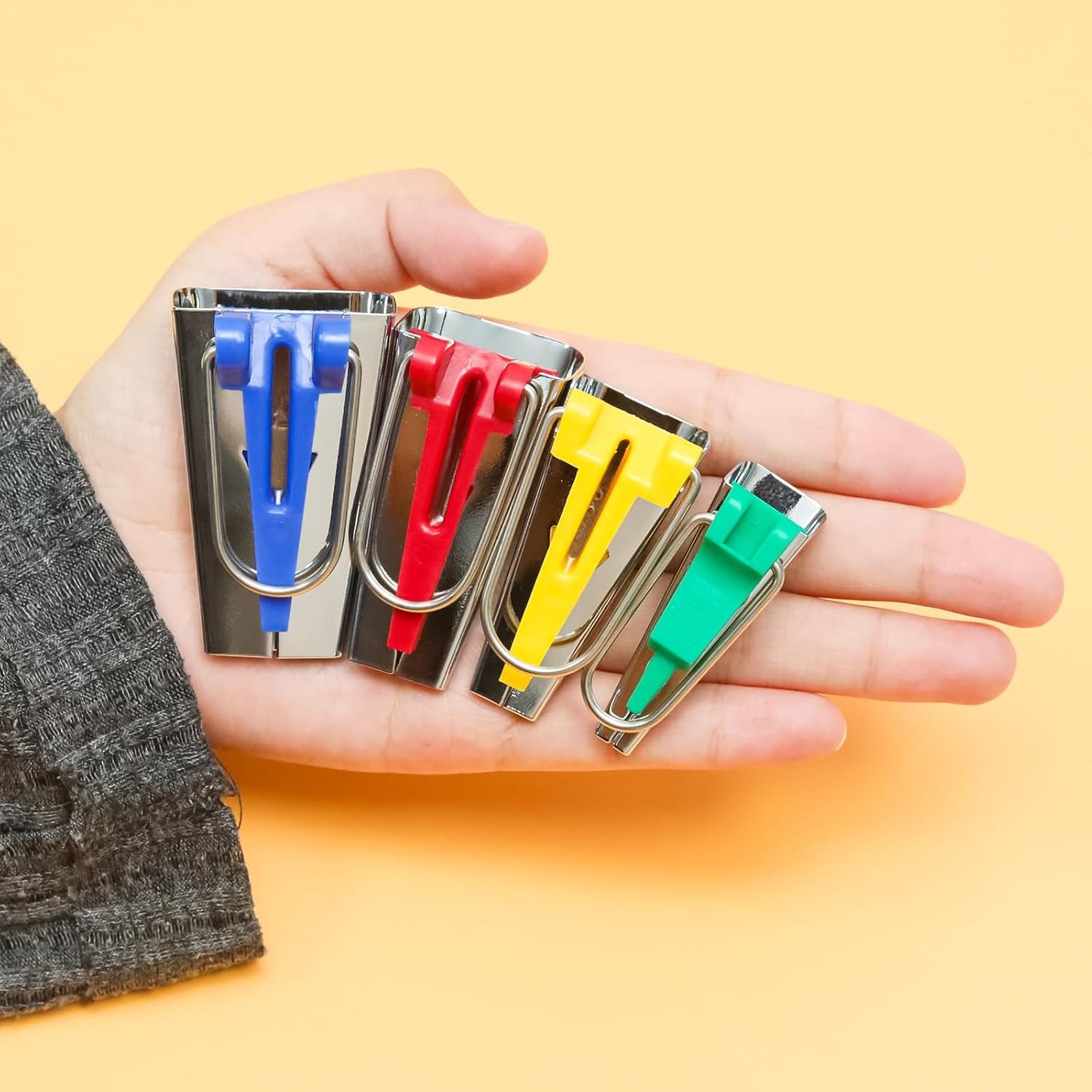 Funstreet Comprehensive Bias Tape Maker Kit, Fabric Tape Tools Sewing Machine Presser Foot, Sewing Clips Ball Point Pins, Awl for Fabric Sewing/Quilting