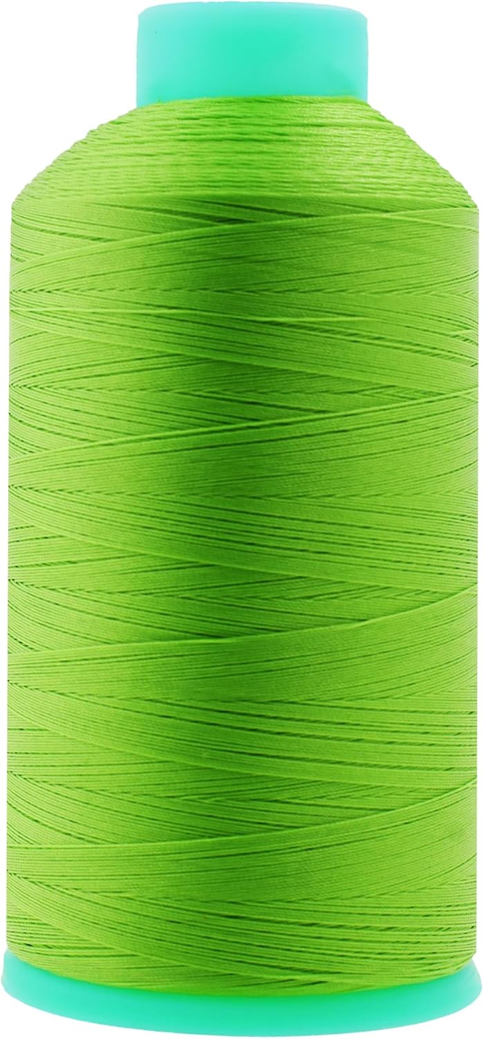 Mandala Crafts Bonded Nylon Thread Apple Green Heavy Duty Sewing Threads - 2843 YDs Size 46 210D T45 Tex 45 Thread for Leather Jeans Weaving Outdoor Marine Upholstery Threads