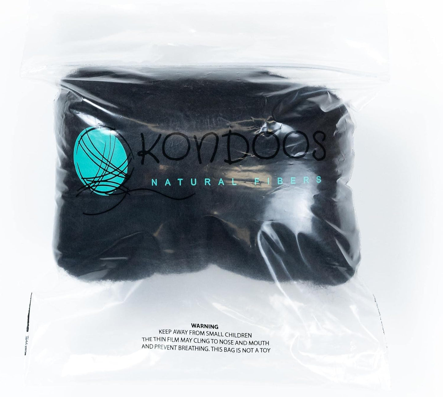 Colored Natural Bulk Wool roving, 8 OZ. Best Wool for Needle Felting, Wet Felting, handcrafts and Spinning Yarn (Total Black)