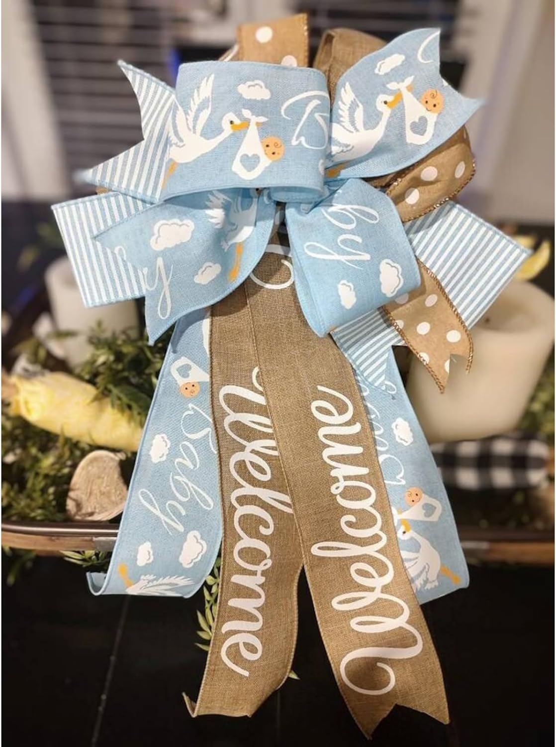 Burlap Ribbon Wired, Farmhouse Rustic Welcome Ribbon for Gifts Wrapping DIY Crafts Floral Bows Wreath Making Party Supplies Holiday Home Decoration, 2.5 Inch x 10 Yards