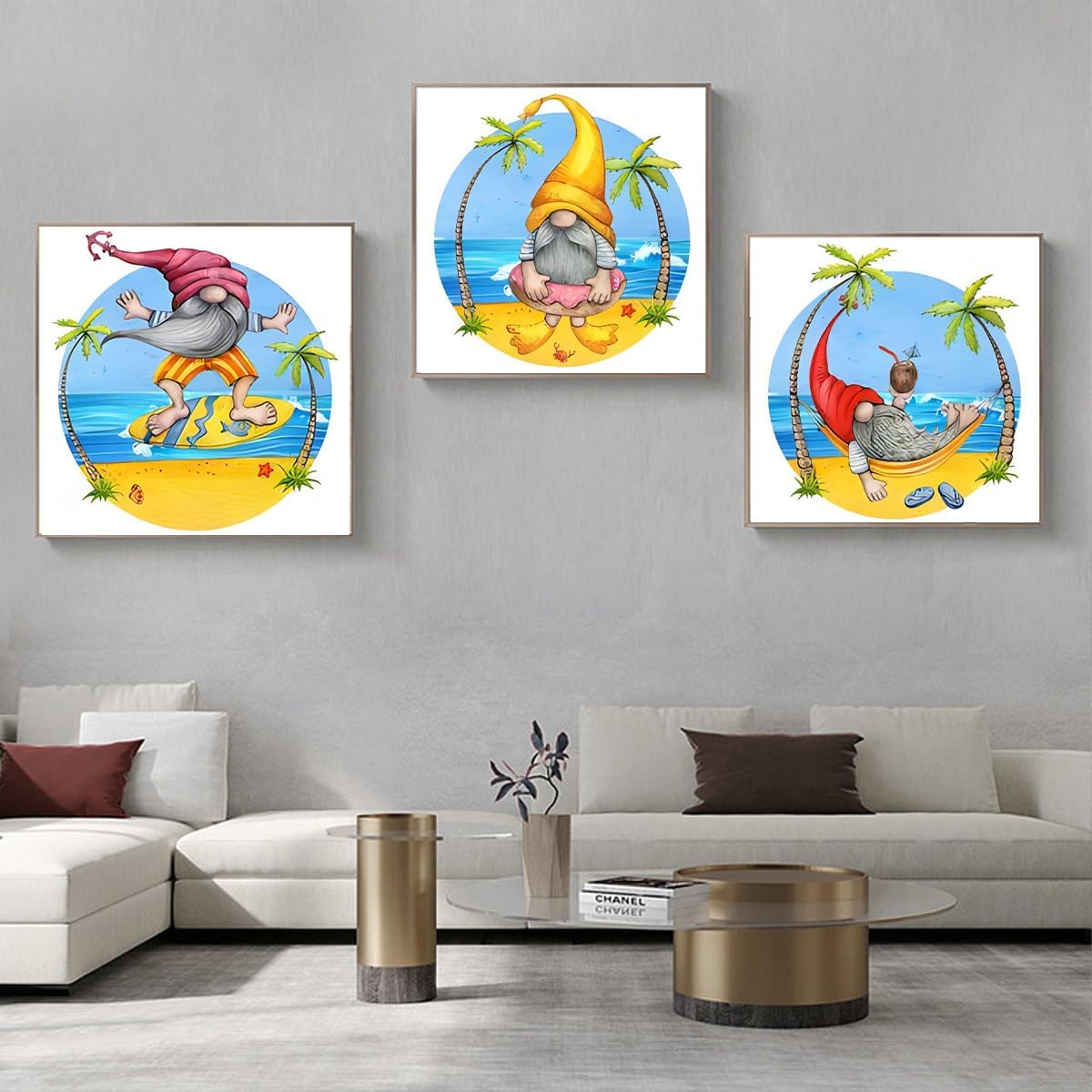 ZuoAnLF 4 Packs Stamped Cross Stitch Kits for Adults,Stamped Cross-Stitch Needlepoint Counted Kits Beginners,Embroidery Kit Arts and Crafts for Home Decor 11CT,9.8 * 9.8inch (Gnome)