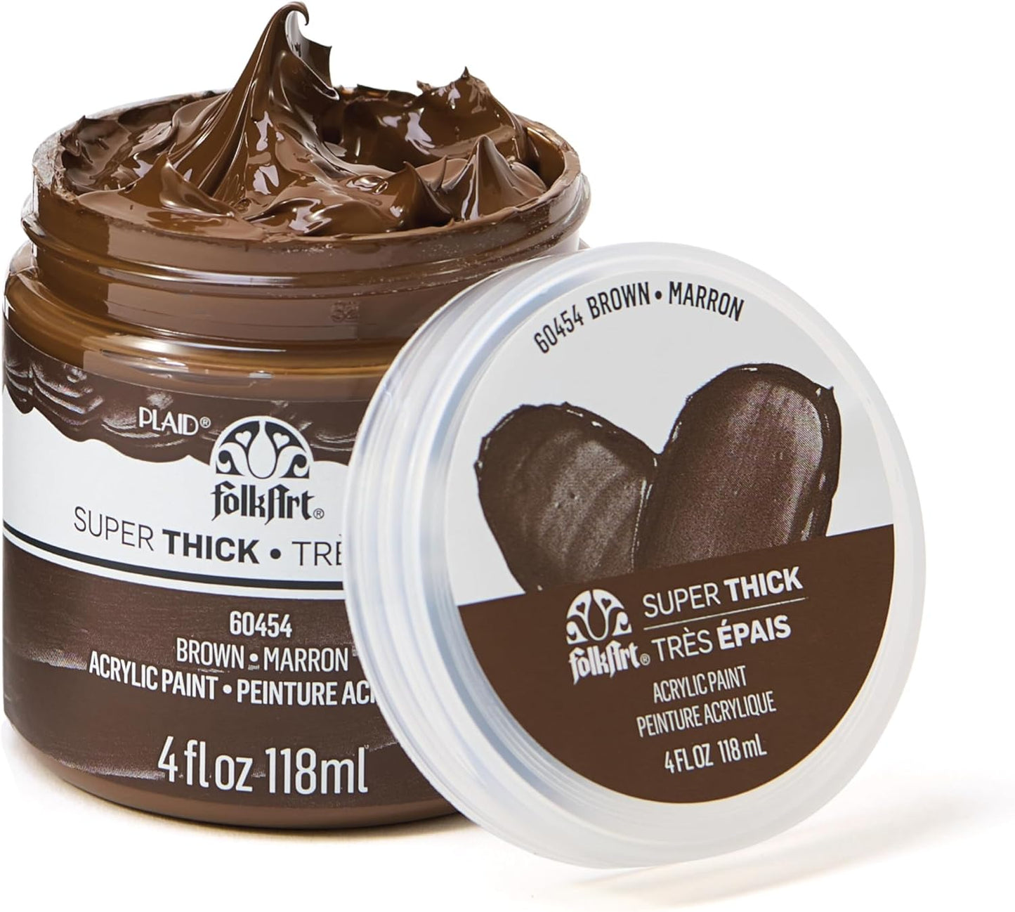 FolkArt Super Thick Acrylic Paint with a Textured Finish, Brown, 4 oz