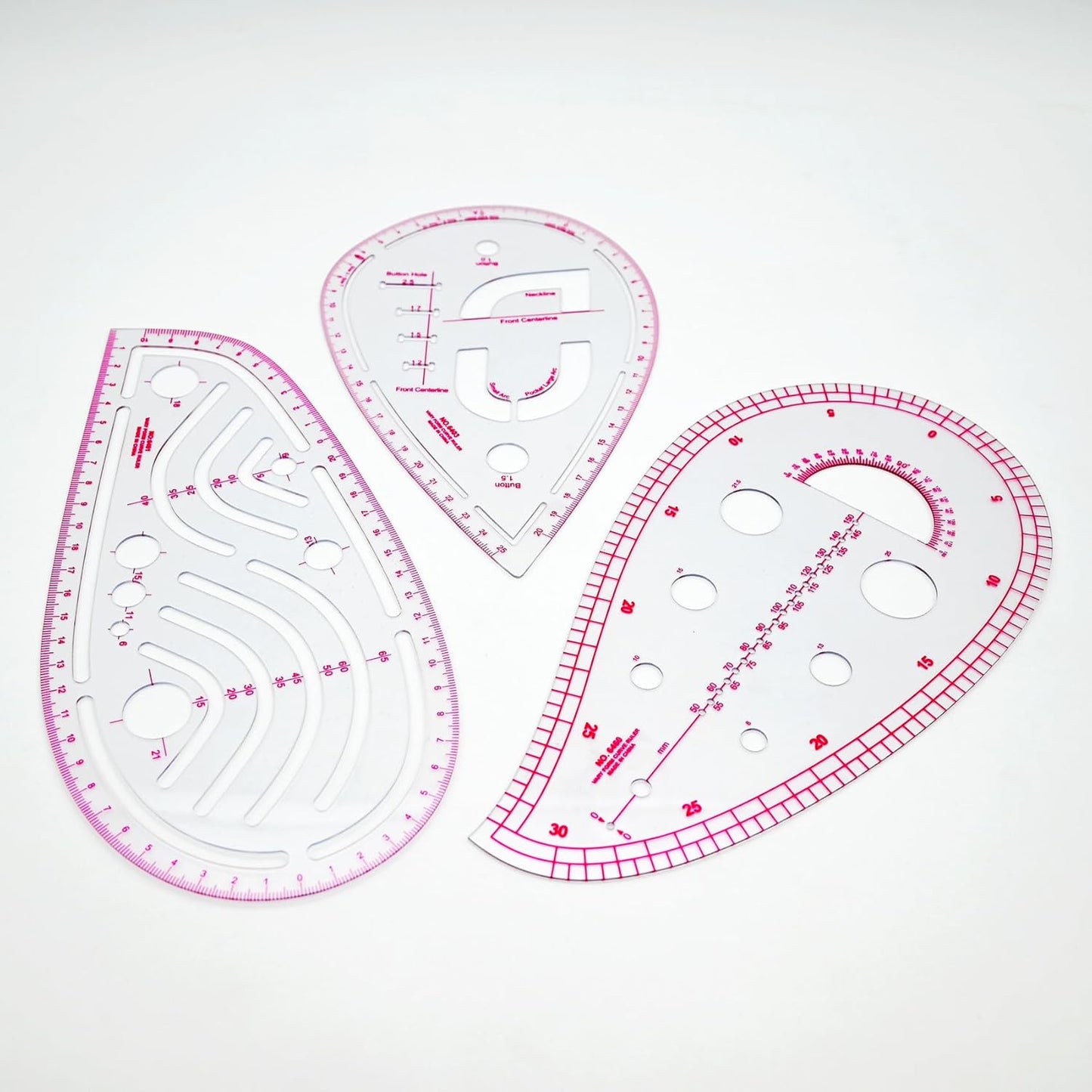 Fashion Clear Metric Sewing Ruler Set,French Curve Pattern Rulers for Beginners, Tailors, Designers, Quilting, Embroidery, Cross Stitch, Crochet, Knitting 9pcs