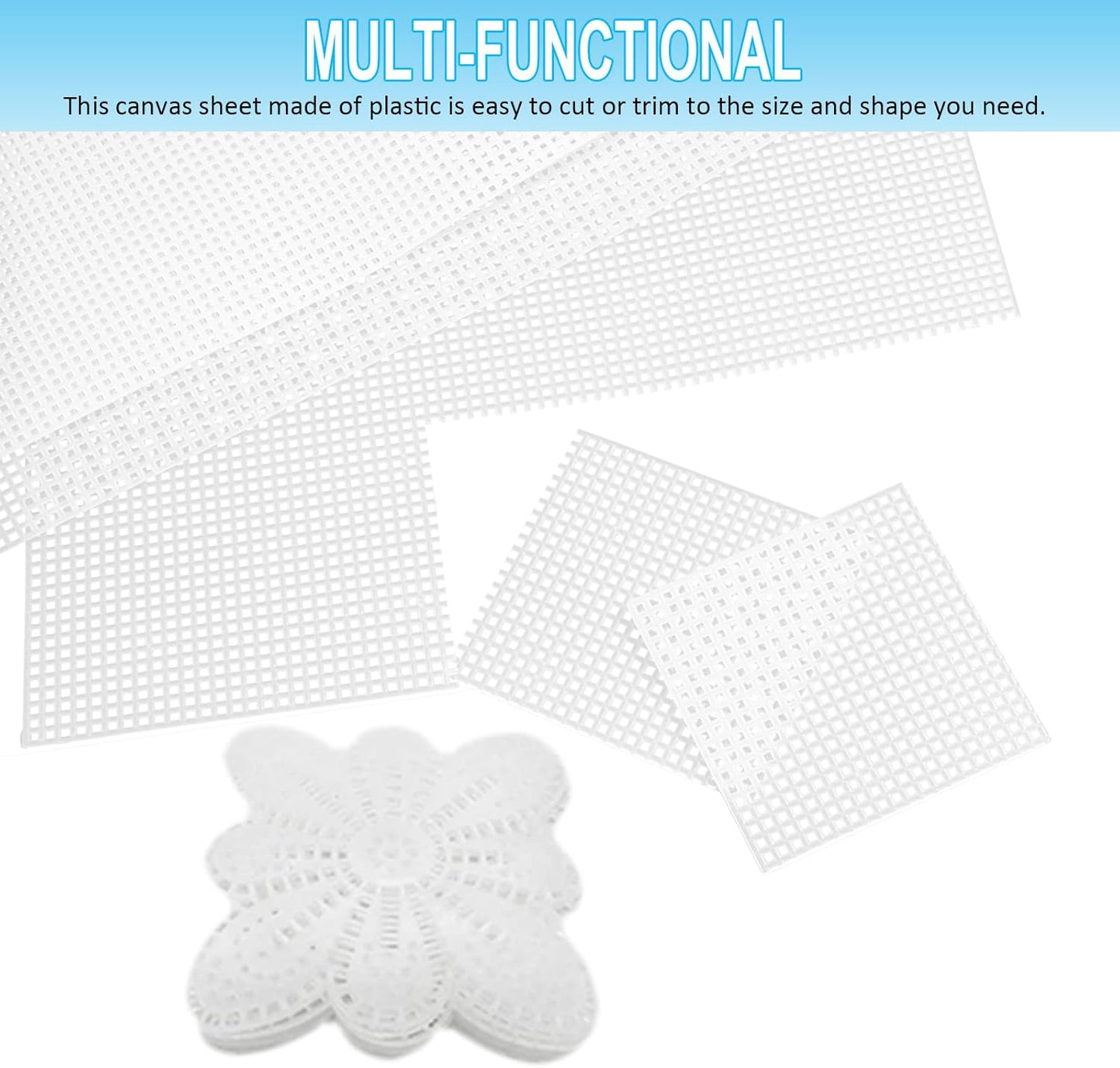 30 Pieces 7 Count Plastic Mesh Canvas Sheets10.2 x 13 Inch Plastic Canvas Sheets, Plastic Mesh, Eye Mesh for Embroidery Crafting, Acrylic Yarn Crafting, Knit and Crochet DIY Projects