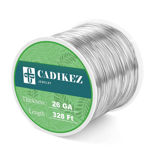 328 Feet 28 Gauge Craft Wire - Silver Plated Thin Brass Wire, Soft Metal, Bulk for Jewelry Making