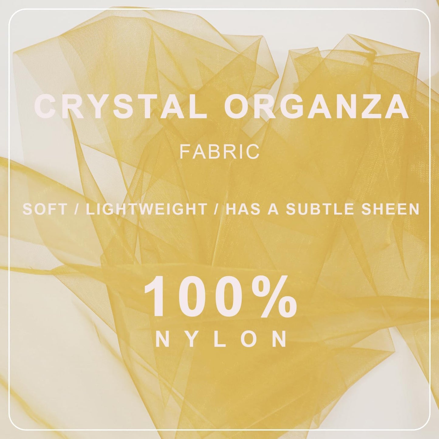 Gold Organza Tulle Fabric Rolls, Crystal Organza 12" by 50 Yards (150 ft) Sheer Nylon Silky Shiny Netting Spool Bolt for DIY Craft Table Runner Wedding Baby Shower Party Decor (Gold)