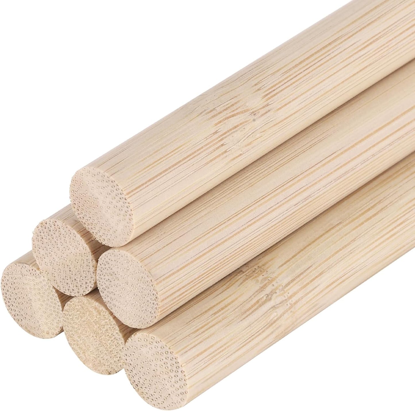 DMiotech 50 Pack 15/32" x 6" Wooden Dowel Rods Unfinished Natural Sticks Wood Craft Sticks for Home Decor Projects and Making DIY Craft,Wood Color