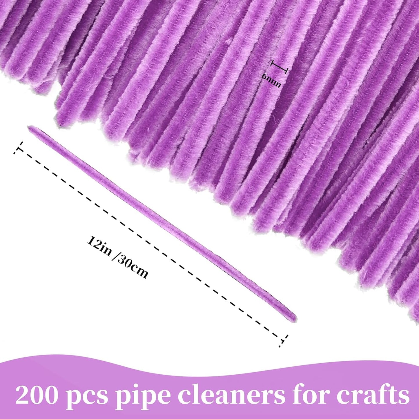 Deep Purple Pipe Cleaners Crafts-200PCS Chenille Stems DIY Crafts for Invitations & Decorations; Suitable for Wedding & Party Occasions,Halloween Decor,Christmas Gifts for Kids,Crochet Flowers