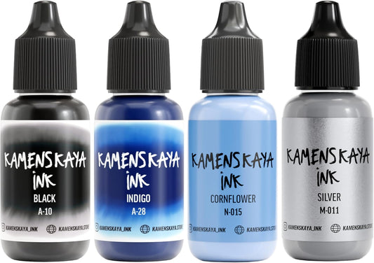 Alcohol Ink Set #16: Matched Color Combination of Alcohol Inks, 4 pcs. 0.51 fl oz (15 ml) Each