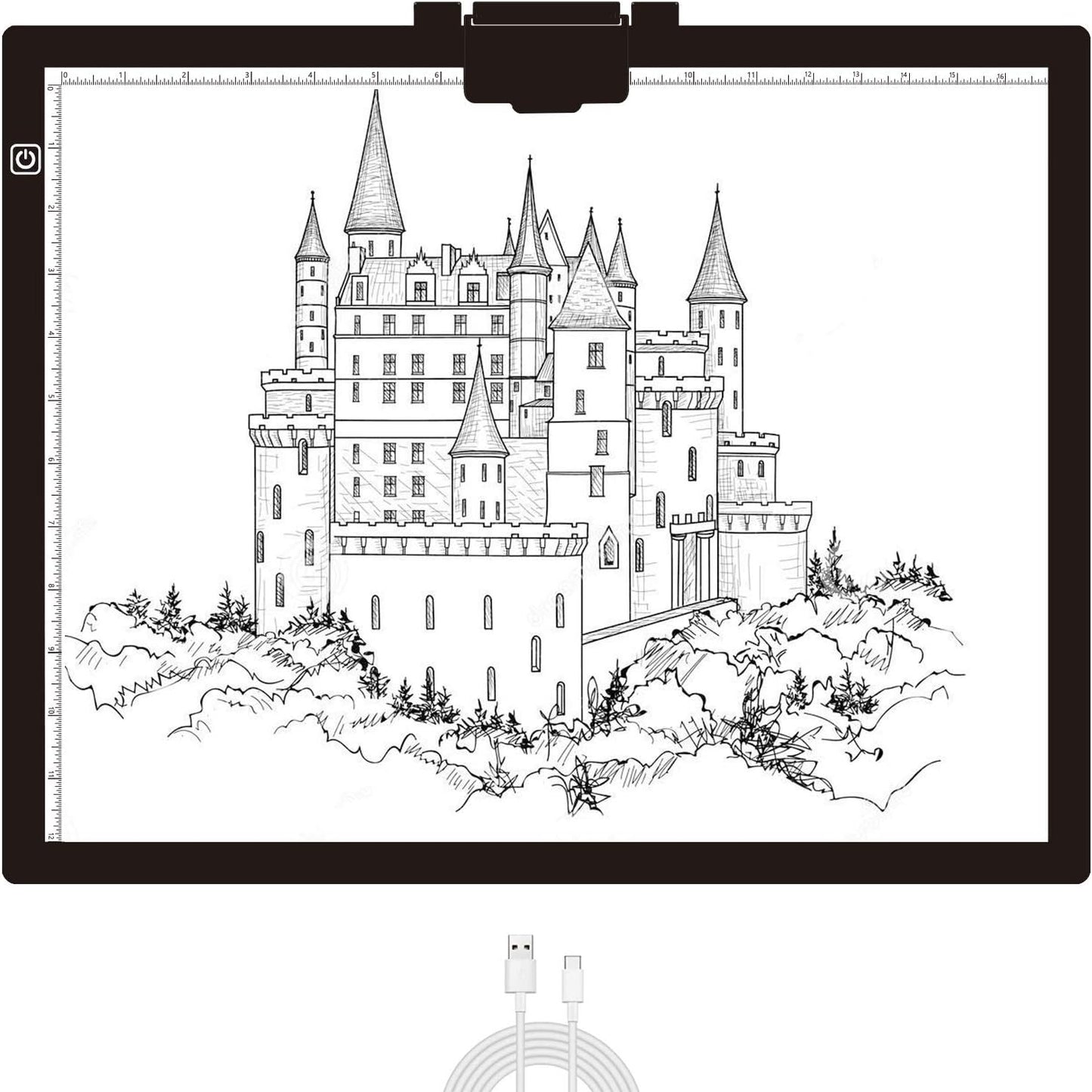 Diamond Painting Light Pad A3, LED Light Box Tracer w/Magnetic Clip & Pen Holder, 3 Level Brightness USB Power Dimmable Brightness Artcraft Tracing Light Pad for Drawing Sketching Diamond Painting