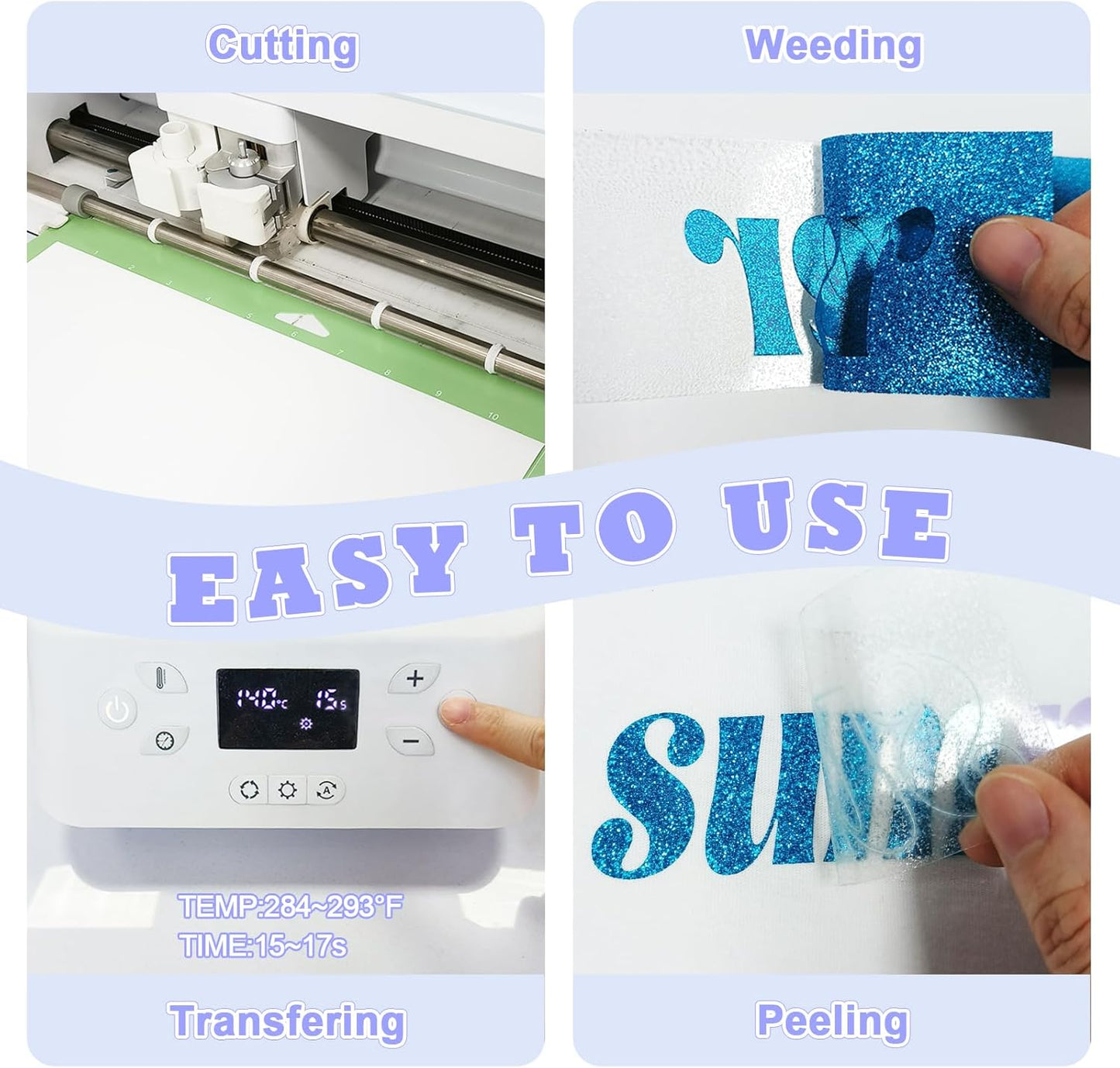 Green Glitter HTV Sparkly Heat Transfer Vinyl – 12 Pcs 12x10Inch Iron-On Vinyl Sheets for T‑Shirts & DIY Craft Gifts, Easy to Cut & Weed, No‑Flake & Washable, Work with All Cutter Machines