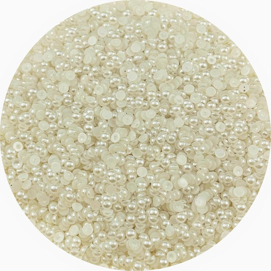 6000pcs 4mm Half Pearls for Crafts Flatback Half Round Pearl Beads for Jewelry Making Nail Art Scrapbook Craft Wedding Dress Decoration(Ivory White)
