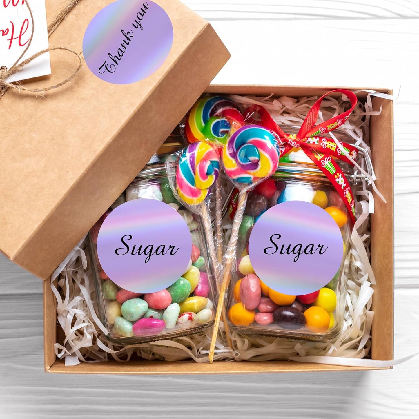 2" Circle Holographic Thermal Label Stickers, Round Printable Rainbow Glitter Thermal Printer Sticker Labels for Gift Wrapping, Self-Adhesive Name Price Tag DIY Custom Logo Design- Purple