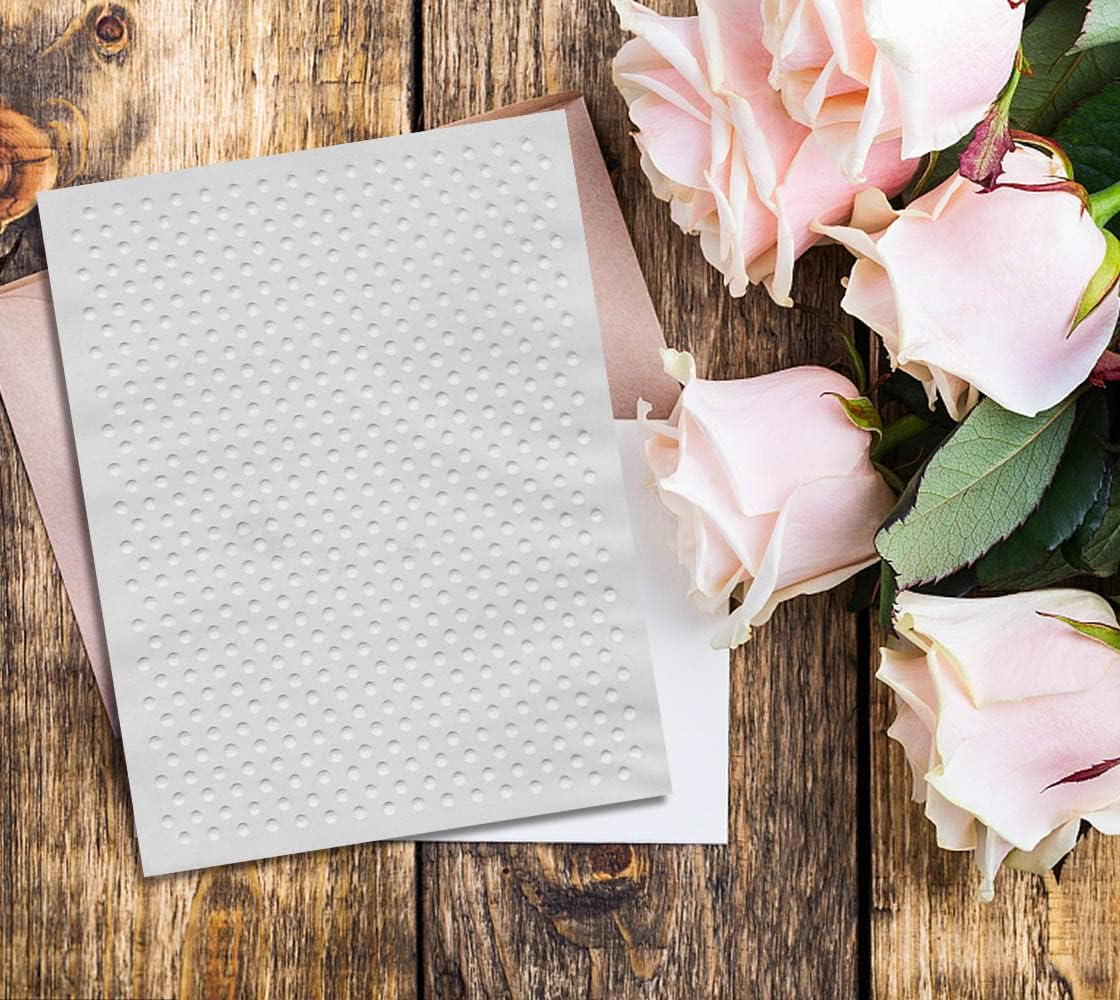 ALIBBON Dots Plastic Embossing Folders for Card Making, Dot Background Embossing Folders for DIY Scrapbooking, Dots Pattern Template Folders for Paper Craft Photo Album Decorations