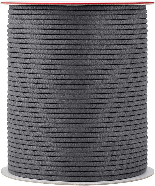 Mandala Crafts 2mm 109 Yards Traffic Gray Cotton Waxed Cord for Jewelry Making Bracelet Cord Waxed String - Beading String Thread Jewelry Cords for Necklaces String