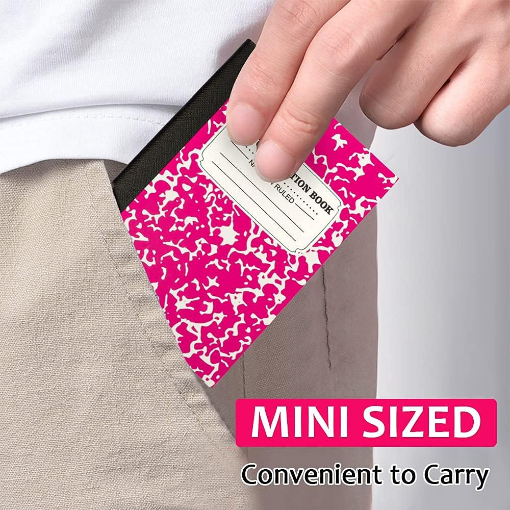 feela Mini Composition Notebook, Cute 30 Pack 5 Pastel Colors Narrow Ruled Mini Composition Books Bulk, Small Pocket Marble Journal Notebooks for Kids Students College, Pocket Size 4.5 x 3.25 in
