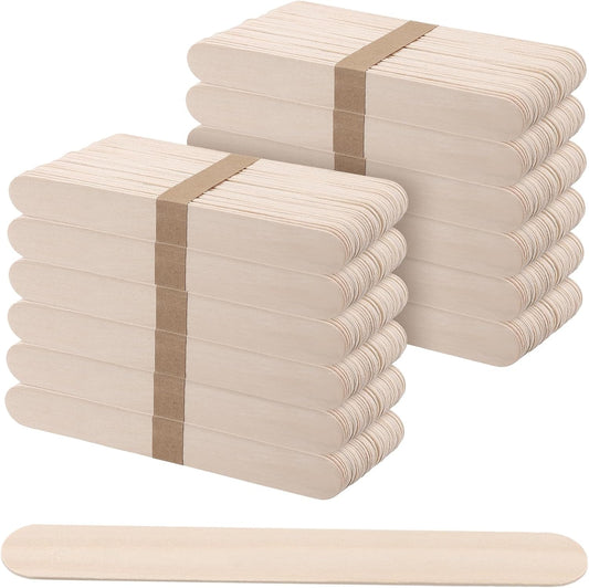 SOUJAP 600pcs 8 Inch Popsicle Sticks, Wooden Craft Sticks Bulk, Wood Ice Cream Sticks for Crafts Projects