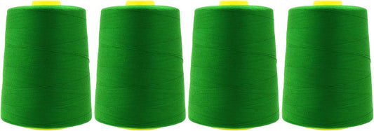 Mandala Crafts 4 Pack of Serger Threads Cones Spools - 20S/2 24000 Yards Polyester Dark Green Threads for Sergers Machine and Overlock Quilting Sewing Machine