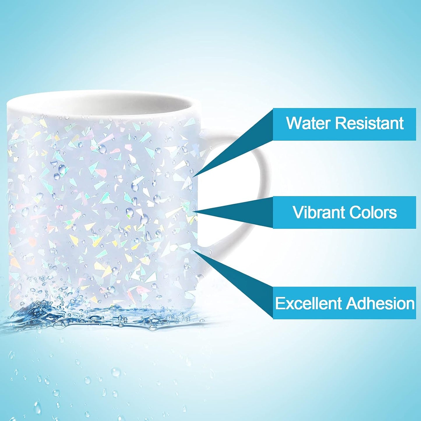 Outus 24 Sheets Holographic Sticker Paper Holographic Laminate Sheets Transparent Overlay Lamination Sticker Self Adhesive Vinyl Film A4 Size, 8.25 x 11.7 Inches(Gem Patterns)